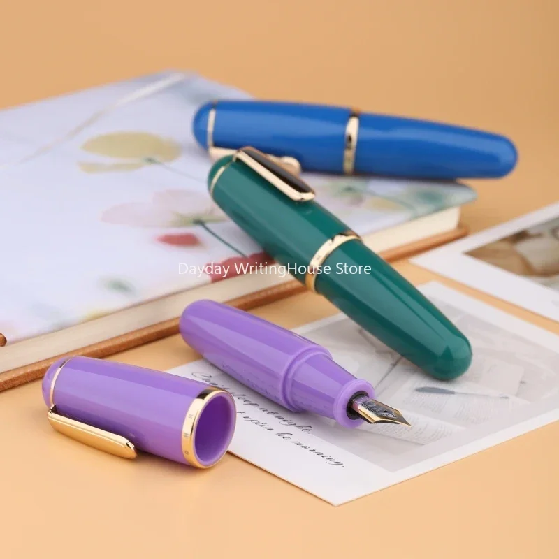 Majohn Q1 Mini Wood/Acrylic Transparent Pocket-Size Eyedropper Fountain Pen Iridium Long Knife Nib Portable Ink Writing Gift Pen 2