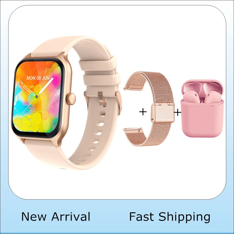 

Smartwatch Connected Watch for Women 1.96inch Full Touch Screen Dynamic Heart Rate Monitor Call Message Reminder Fitness Tracker