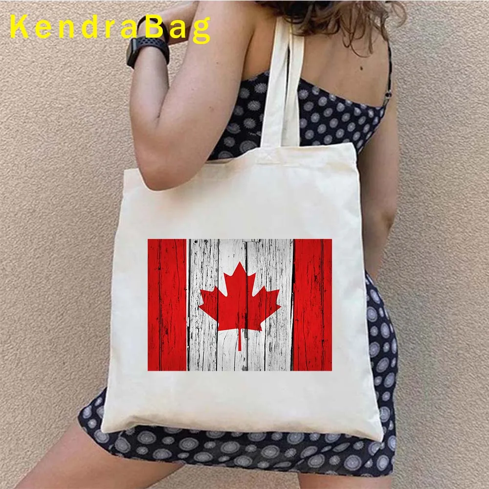 Canadian Tourist Gift Montreal Vancouver Toronto City Landscape Quebec Skyline Canvas Totes Bag Cotton Handbags