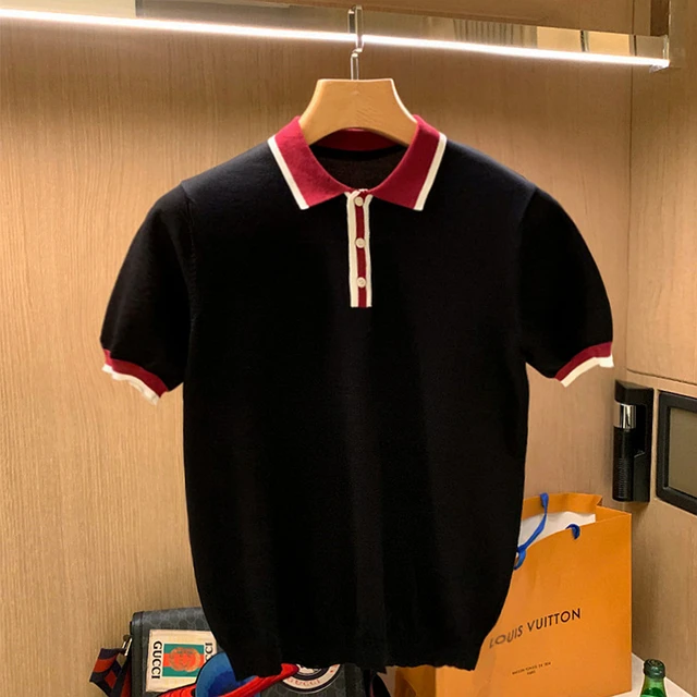 Louis Vuitton Short Sleeve Striped Knit Shirt