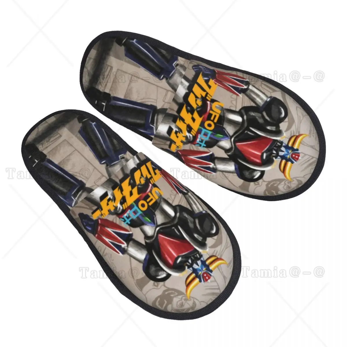 

Mazinger Z Anime Guest Slippers for Bathroom Women Custom Print UFO Robot Goldorak House Slipper