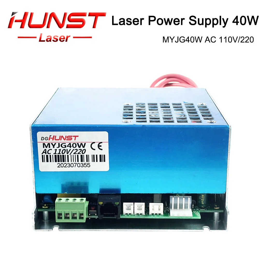 헌트 MYJG-40W CO2 레이저 발전기, LCD 포트 디스플레이 전류 포함, 40W 레이저 조각기, 110V, 220V