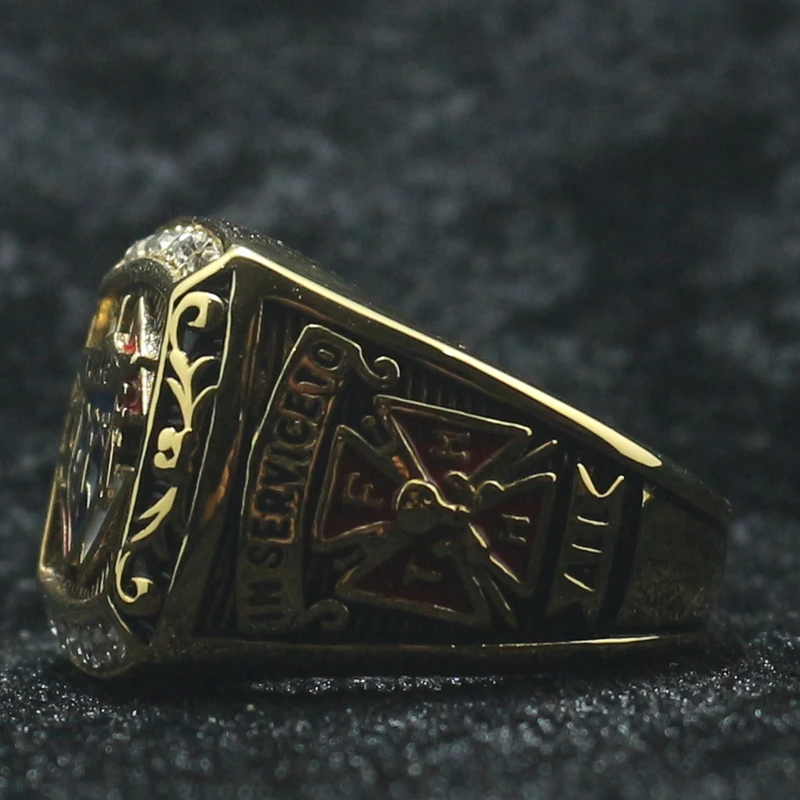 Unisex 316L Stainless Steel Gold-Color Knights of Columbus Christianity Catholicism Cross Clean Stone Ring 5