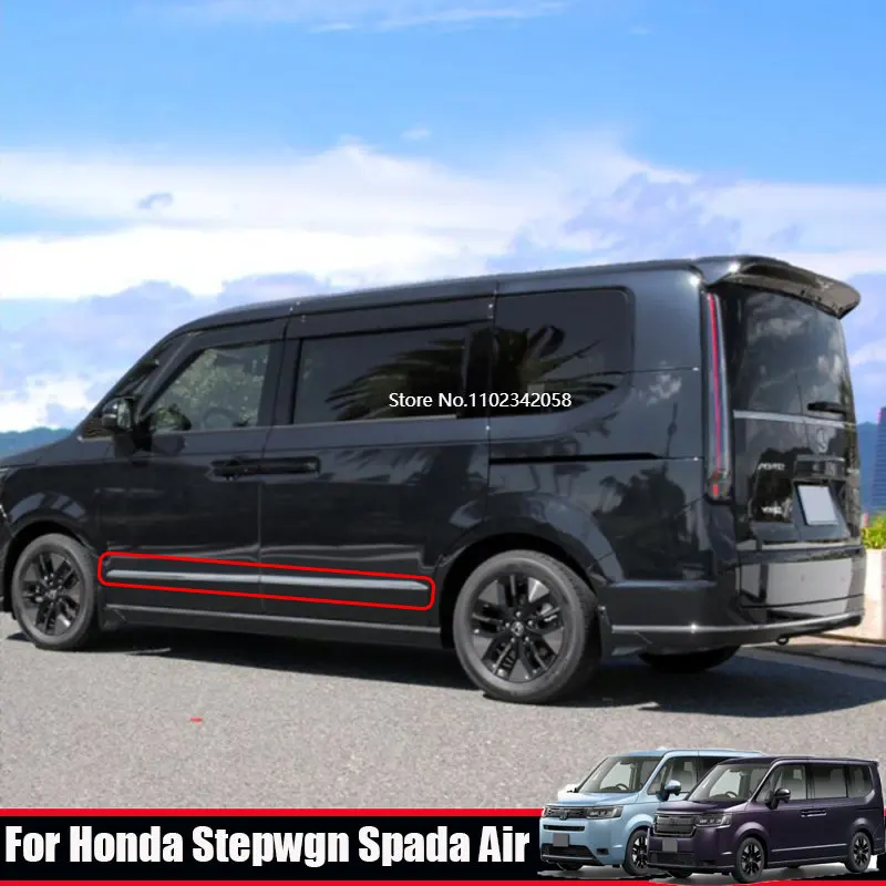

For Honda Stepwgn spada Air 2022 2023 ABS Chrome Car Side Door Body Molding anti-scratch Protector Side Strips Trim accessories