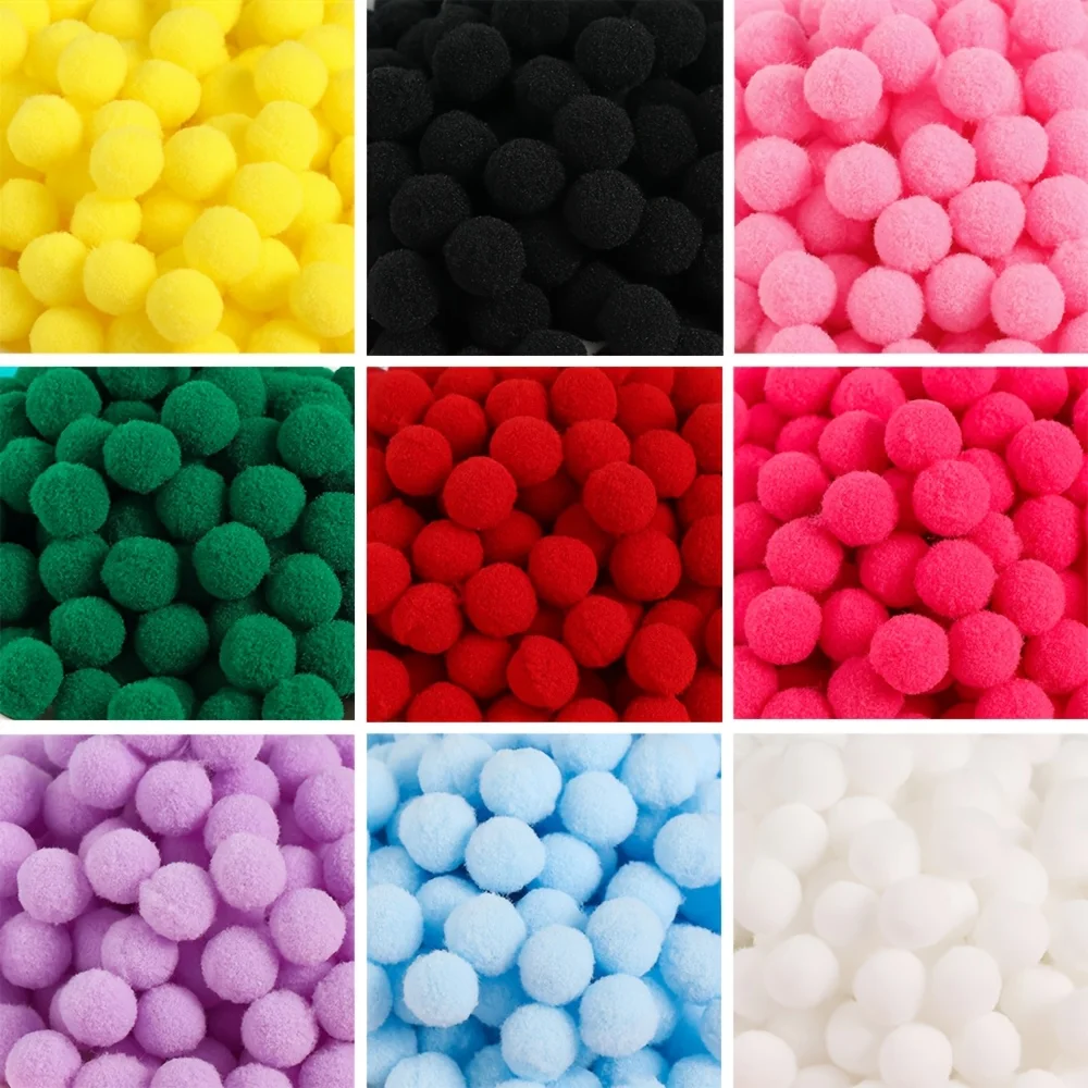 50 Stück 10/15 mm mehrfarbige, weiche, flauschige Kugel, Bommel, Plüschkugeln für DIY-Nähen, Urlaubsdekorationen und Schmuckherstellungszubehör