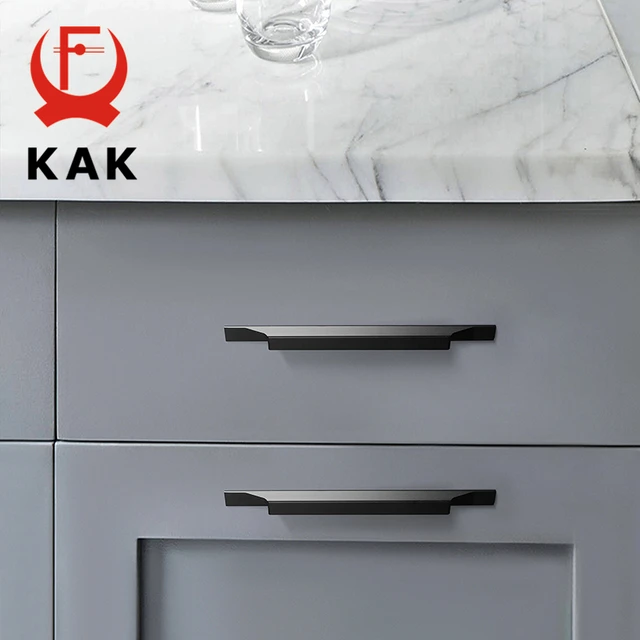 KAK Gold ตู้จับอลูมิเนียมสีดําห้องครัวตู้ประตูดึงลิ้นชัก Barn ประตูเฟอร์นิเจอร์ Handle 5