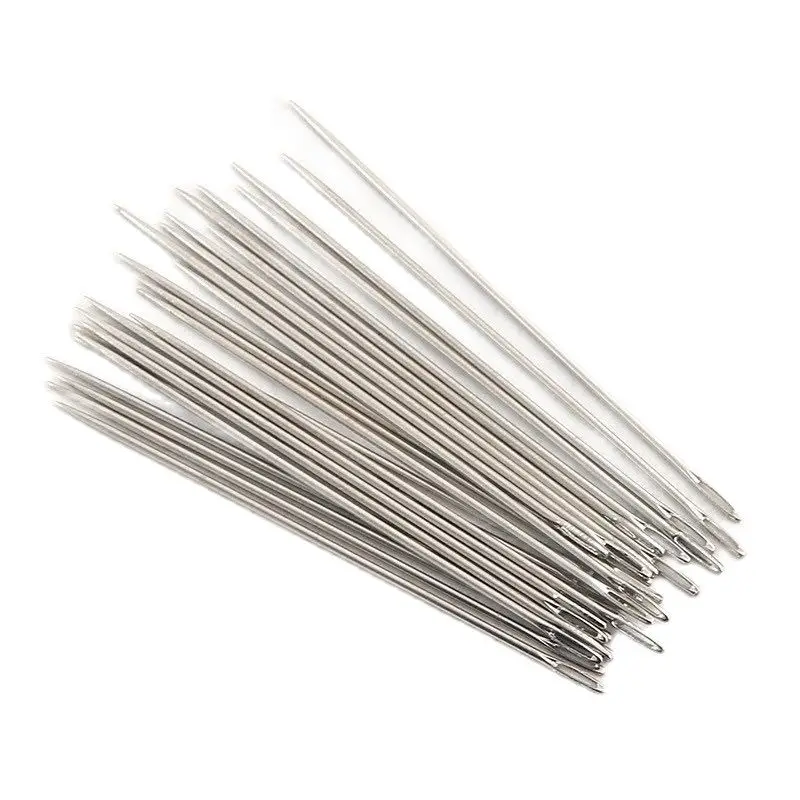 100Pcs Hardness Steel Large Eye Sewing Needle Stainless Steel Cross Stitch Embroidery Sewing Clothes Needles Hand Household sewing needles