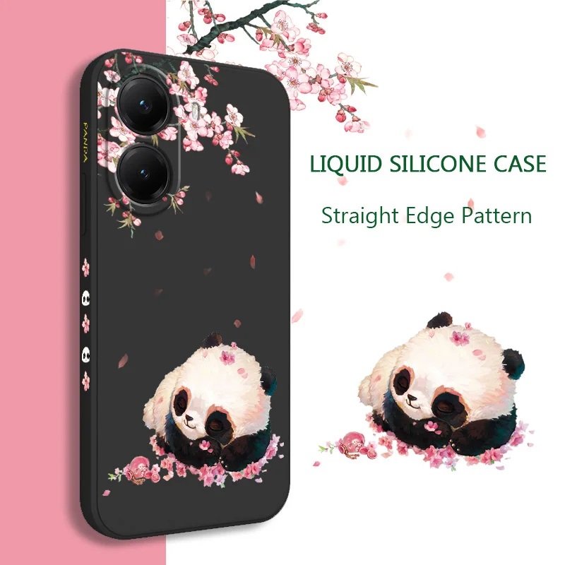 Floral Panda Silicone Soft Phone Case