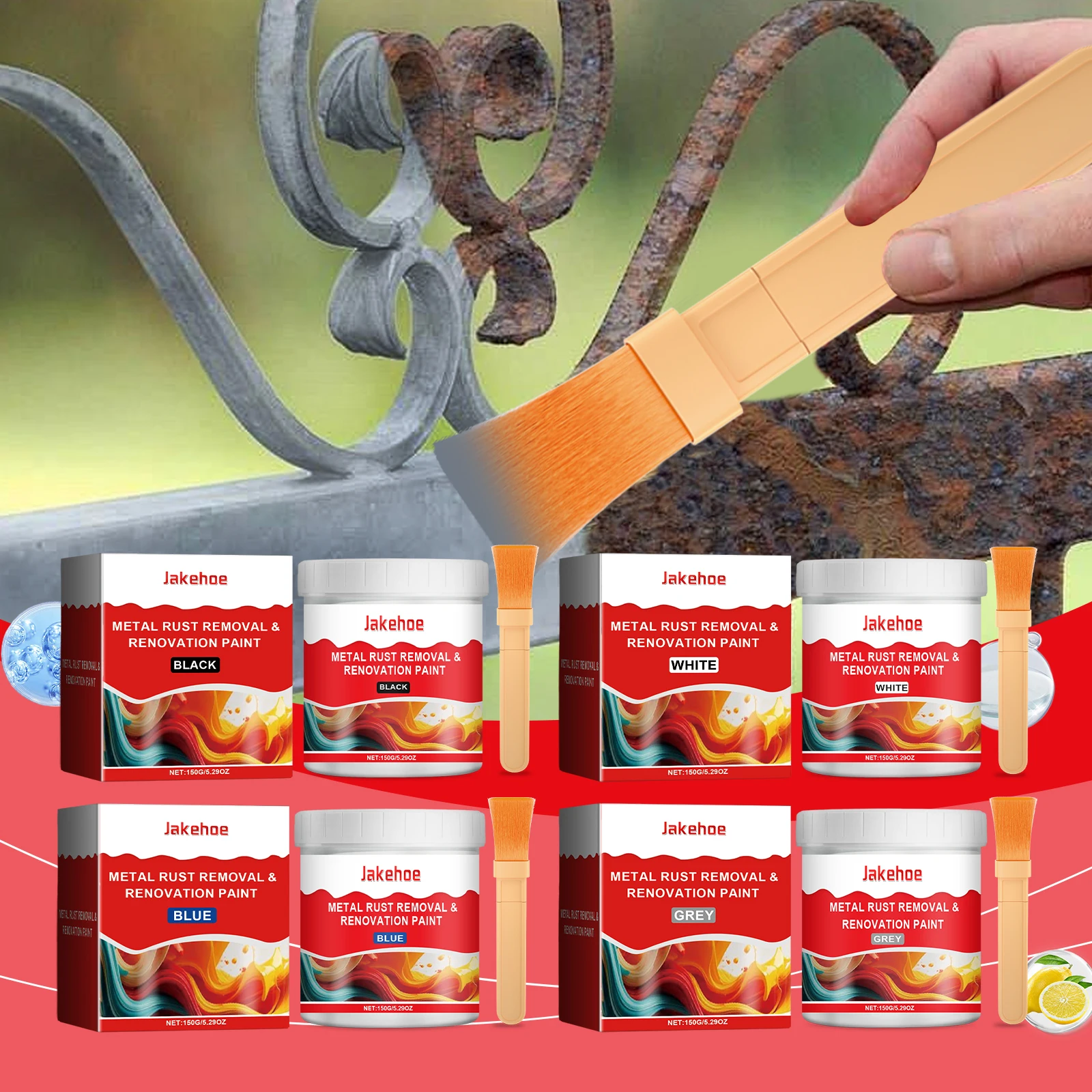 Антикорозійна фарба для металу на водній основі: водонепроникна, стійка до іржі металева праймерна для ремонту, міцного адгезії, доступні різні кольори