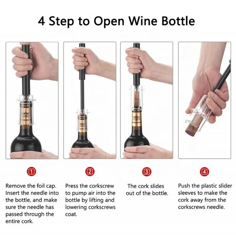 Wine Bottle Opener Gift Set Foil Cutter Vacuum Stopper Wine Pourer Aluminum Air Pressure Pump Opener Kit bottle opener wine opener wine bottle stopper wine pourer wine bottle foil cutter