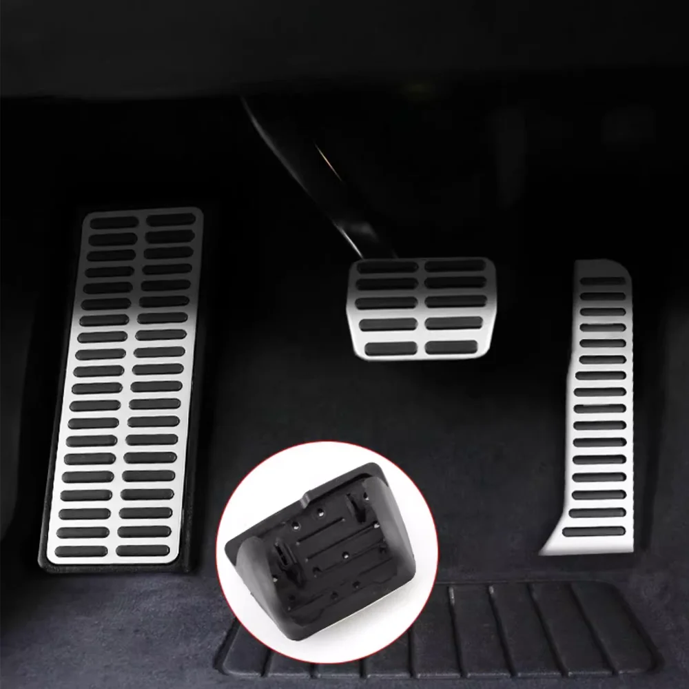 Car Stainless Steel Pedal Stainless Steel Pedal Cover For Volkswagen VW Caddy 2K MK3 Life Maxi 2004~ AT MT Anti-Slip Fuel Brake Footres Cover Accessorie