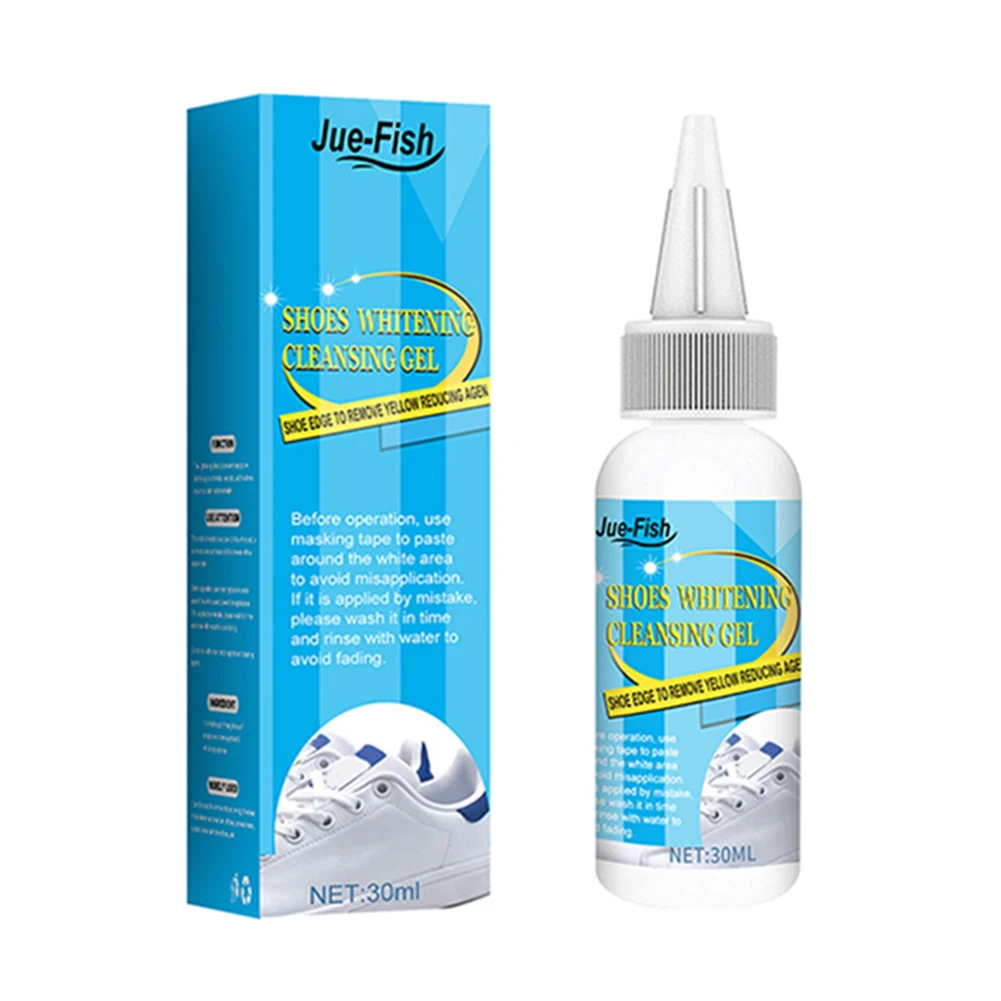 30/100ml Shoes Cleaner Kit with Tape & Brush Shoes Whitening Kit Multifunction White Shoe Cleaning Agent for Canvas Fabric 5