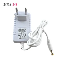24V EU Plug Power Adapter for LED Strip Lights and Lighting Transformers, White (24V 1A 24W)