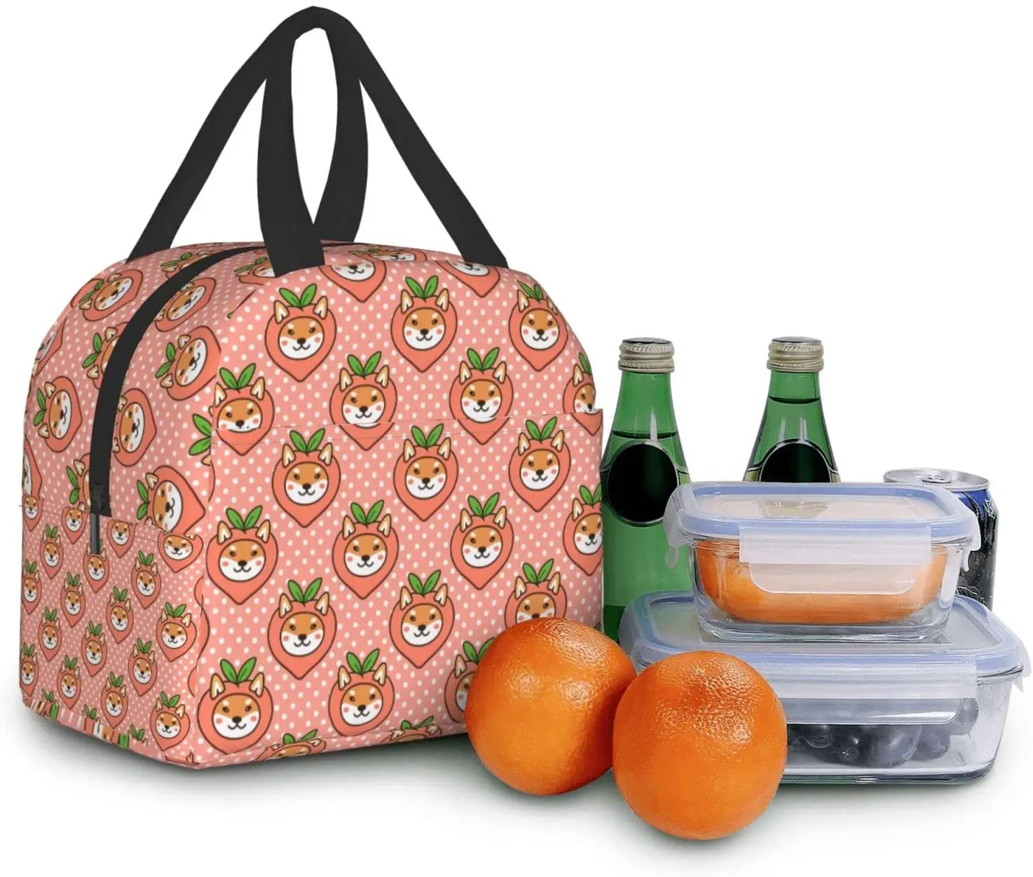 Kawaii dog of japanese breed shiba inu Lunch Box Bento Box Insulated Lunch Boxes Reusable Waterproof Lunch Bag Hiking Beach