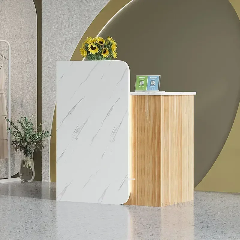 Minimalist Front Desk Reception Desk Nordic Cash Register Coffee Shop Bar Table Clothing Store Restaurant Counter