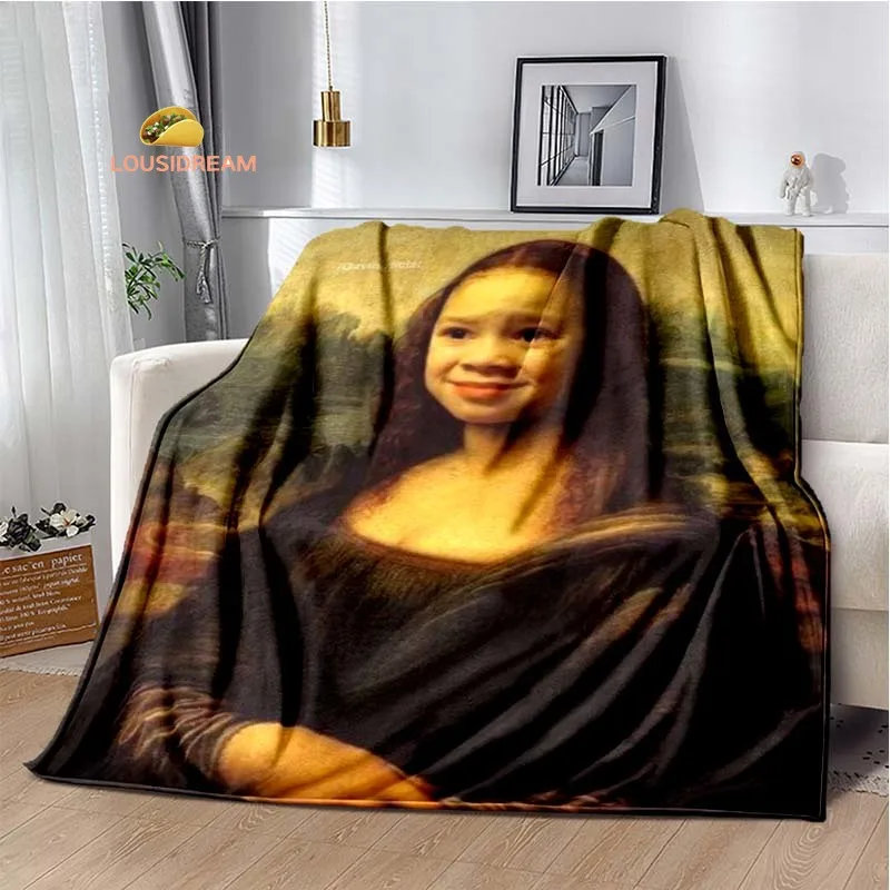 

Мона Лиза, симпатичное Фланелевое теплое одеяло, ретро одеяло, кровать, спальня, гостиная, диван, искусственное одеяло, подарок на день рождения