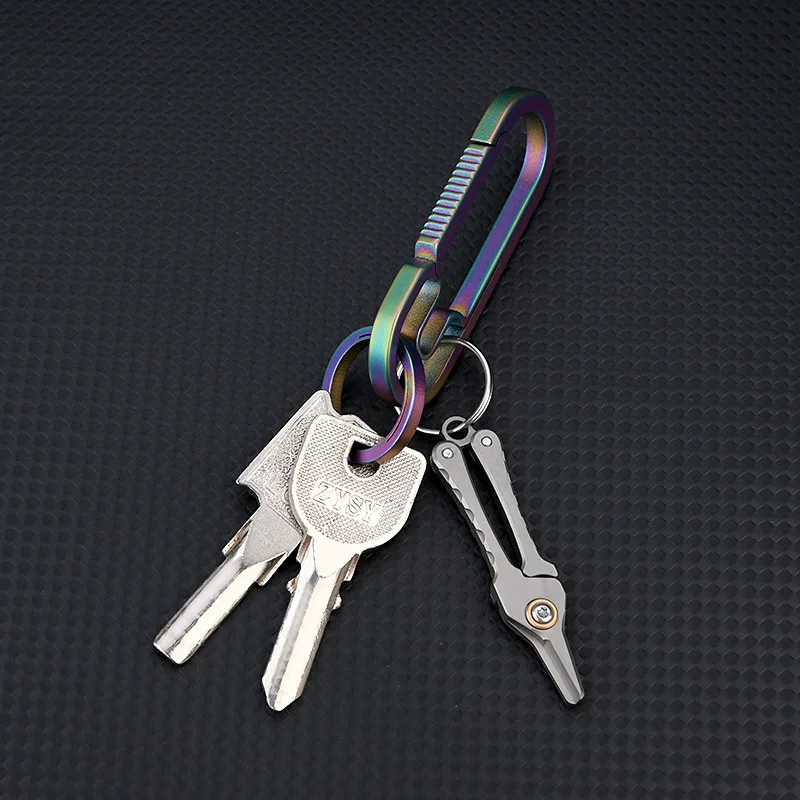 55MM Titanium Alloy MINI Scissors Buckle Nose Hair EDC Tool Snap Lock Scissors Eyebrow Trimming Tool Outdoor Portable Scissors 5