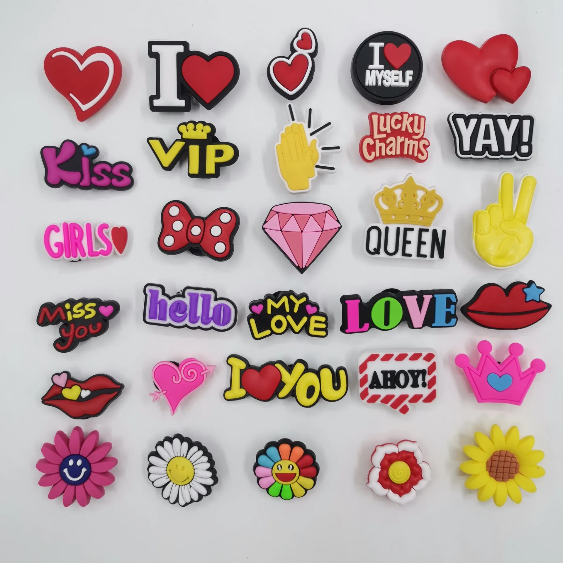 30pcs Shoe Charms for Clog Sandals Cute Cartoon Jibz Shoes Decorations Accessories for Girls Kids Teens Adult Women Party Gift