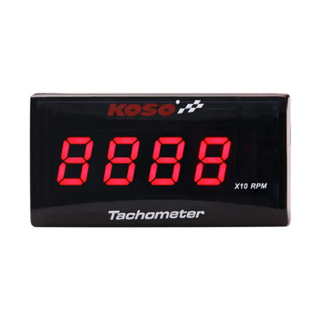 Koso Mini RPM Meter Digital Square LCD Display Engine Tach Hour Meter Tachometer Gauge for BMW YAMAHA KAWASAKI Racing Motorcycle rpm-Red