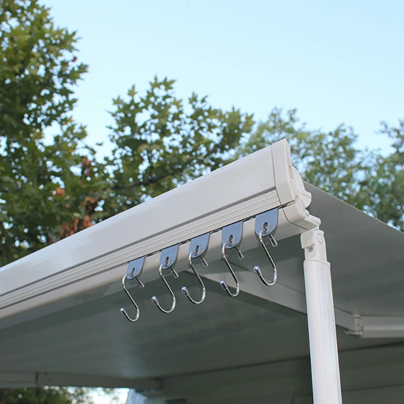 RV 파티 조명 홀더 S 모양 후크, 걸기 쉬운 슬라이딩 RV 걸이식 행어, 경량, 6 개