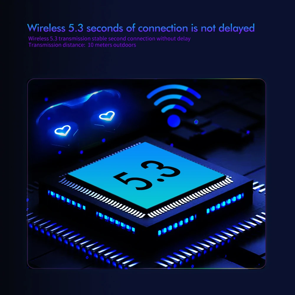 New TWS Wireless Earphones With 5.3 Bluetooth 24 Hours Play Back Sport Earbuds With LED Display Headphones And Built-In Mic