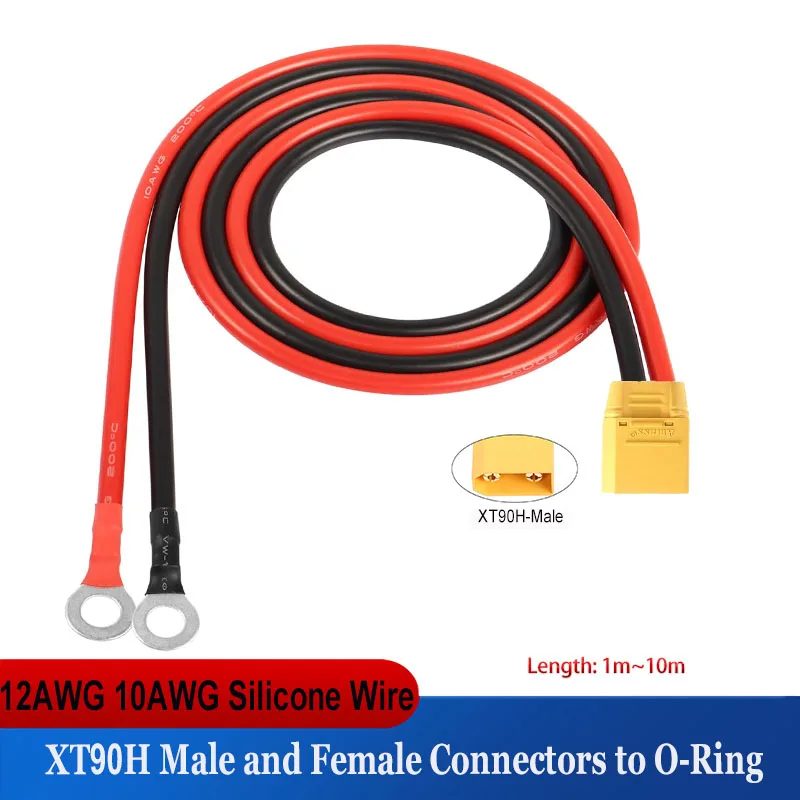 Câble XT90H-F 12 AWG pour Batterie RC - Longueurs 5m à 10m