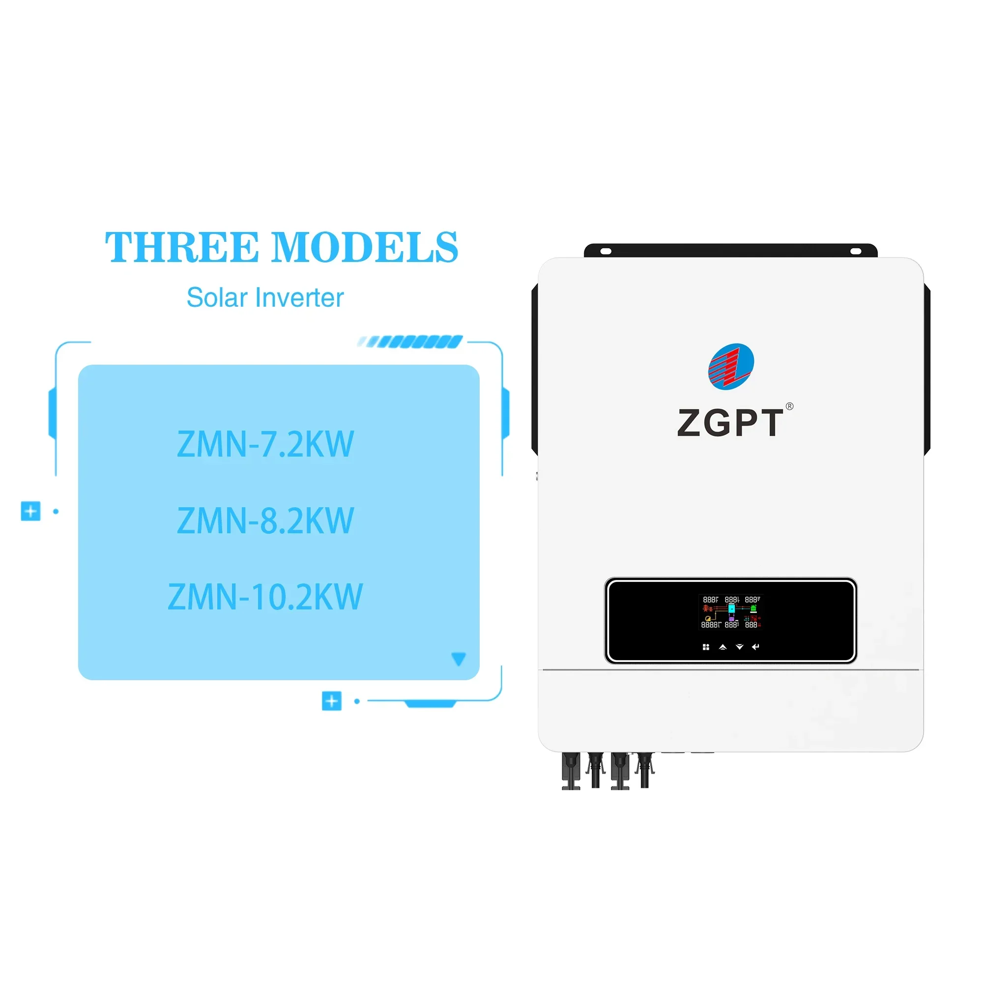 

ZGPT 8.2KW 48V hybrid solar inverter split phase 6kw inverter Home Solar Inverter MPPT Solar Charger for Household