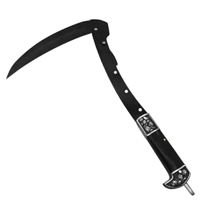 Gardening Foldable Grass Hand Sickle Wooden Handle Garden Tool Weed Remover for Farming Cutting Compact Durable Multifunctional