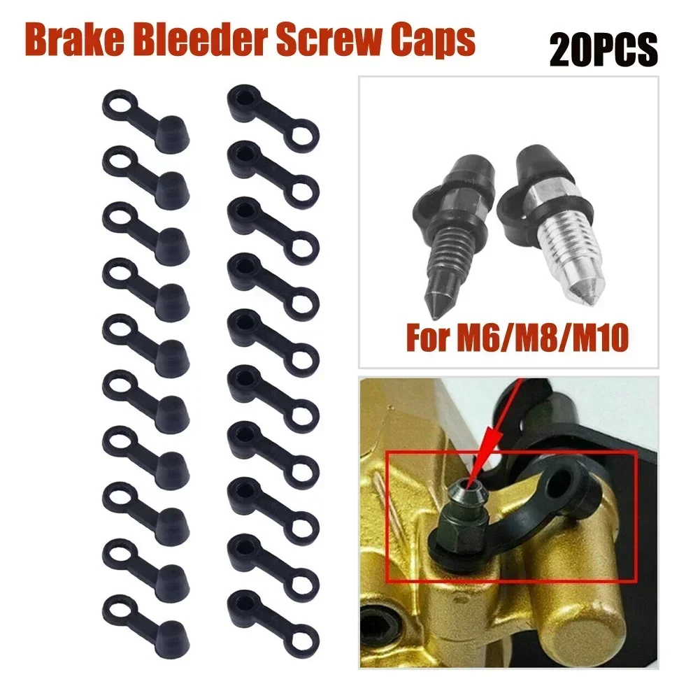 Car Accessories Motorcycle Accessories Screw Caps Auto Accessories Motorcycle Screw Caps Bolt Nut Covers 20/40PCS Brake Bleeder Screw Cap Grease Zerk Fitting Cap Rubber Dust Cover Black Motorcycle Car Accessory