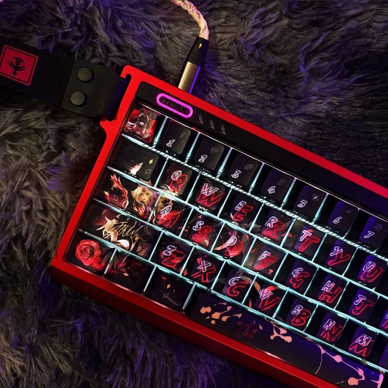 Faker Hall of Fame Ahri 테마 키캡 기계식 키보드 PBT 맞춤형 키캡 PC 게임 키보드 액세서리 수집용 선물