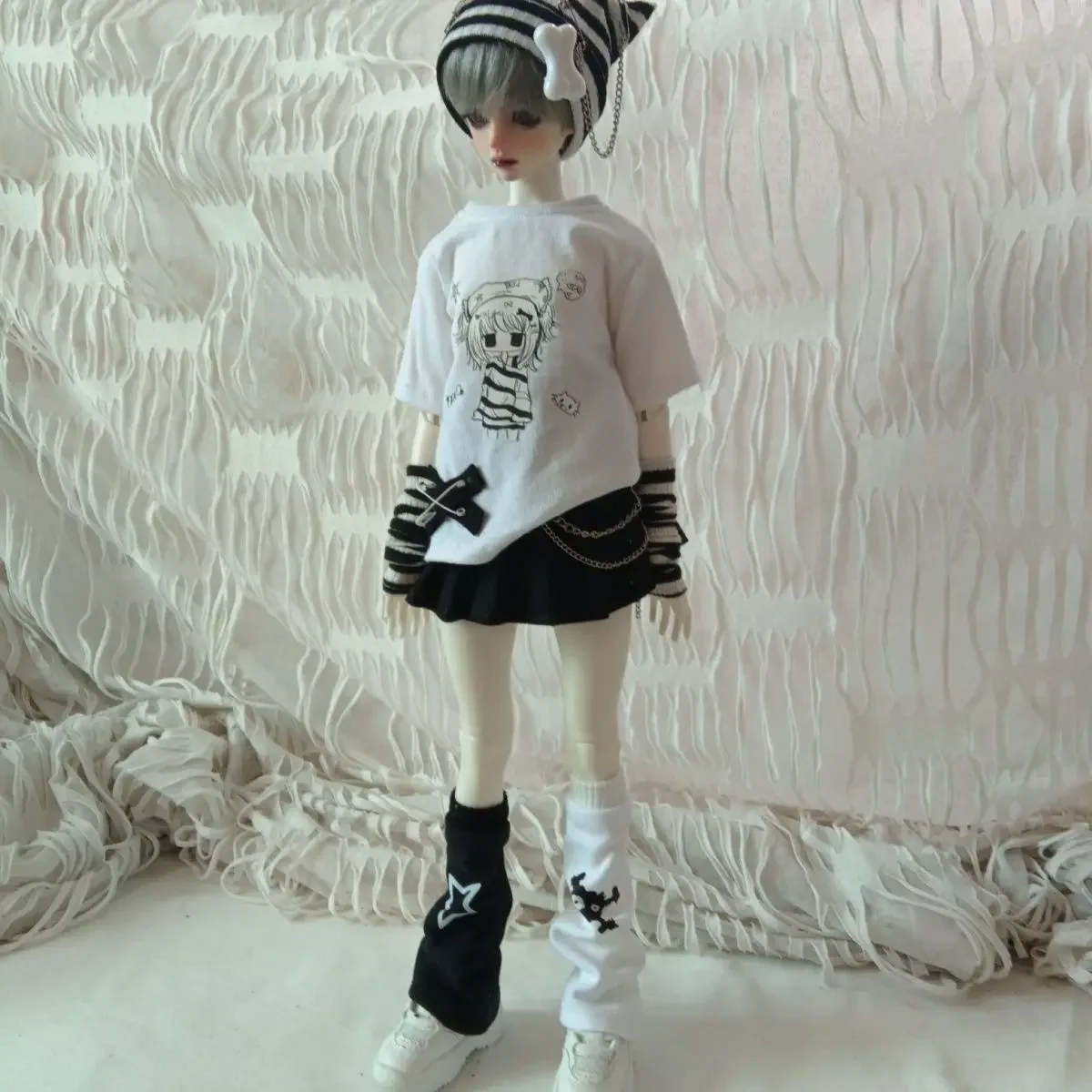 Customized 1/4 1/5 1/6 Doll Clothes Suit Fashion Cat Ear Hat Set Diy Girl Toys Dress Up Gift Play House Accessories,No Doll