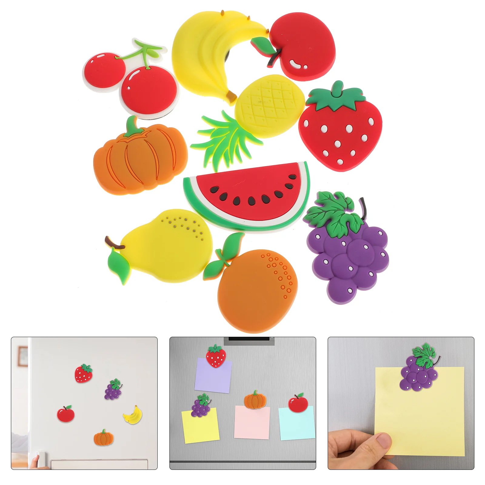 

10 Pcs Stickers Refrigerator Magnet Fridge Magnetic Whiteboard Child Decor Fruit
