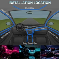 6IN1 8M RGB LED Atmosphere Car Interior Ambient Light Fiber Optic Strips Light by App Control Neon LED Auto Decorative Lamp - Image 5