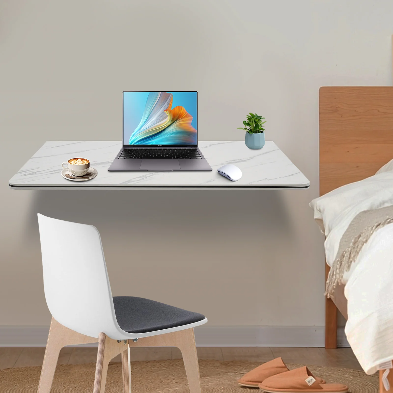 80x50cm Wandmontierter Klapptisch Bürotisch Platzsparender Esstisch für Zuhause und Büro – Detail 1