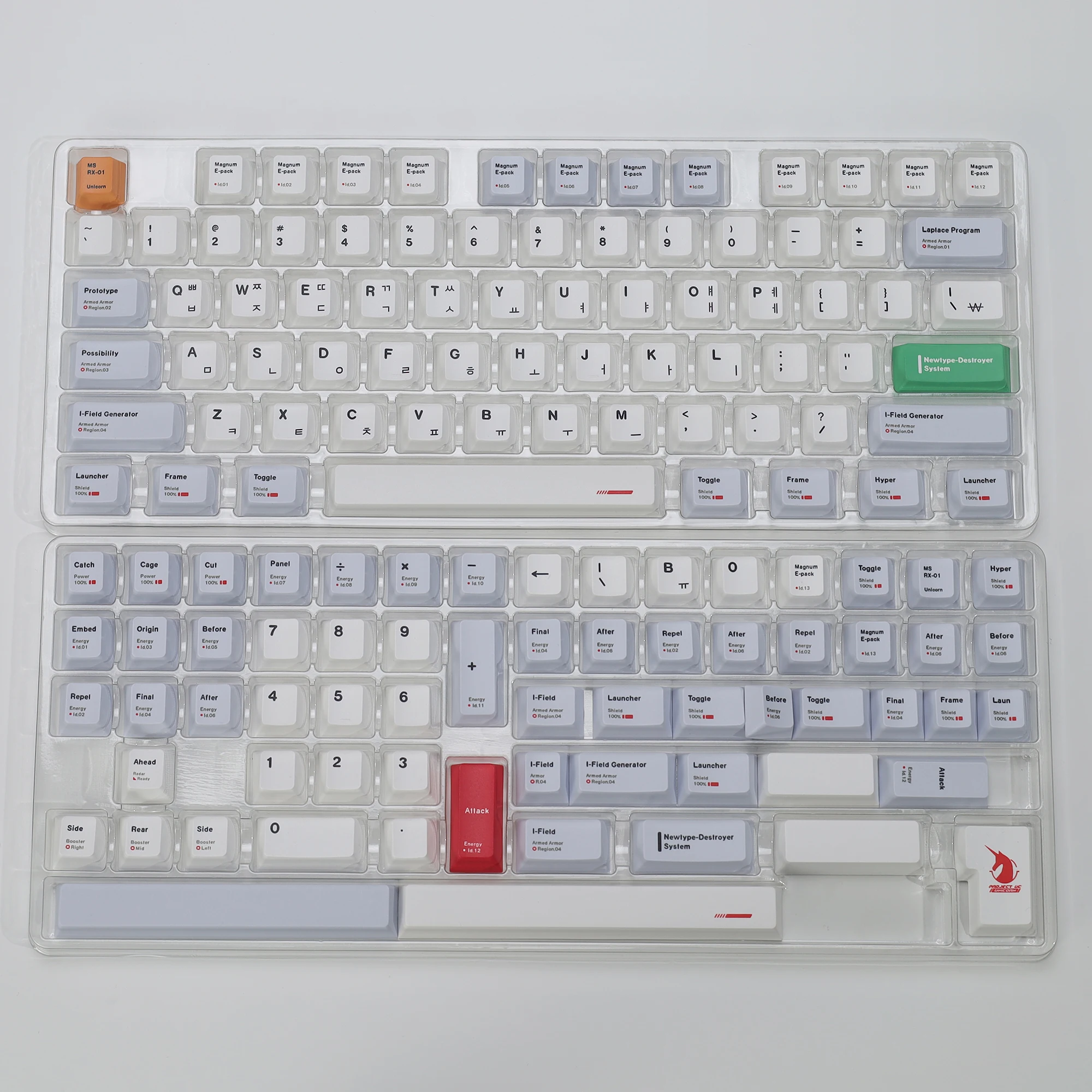 KBDiy RX-0 Einhorn-Tastenkappe ISO Minimalistisches Kirschprofil Alice Split Space PBT-Tastenkappen MX für 60 mechanische Tastaturen 139 Tasten/Set – Detail 3