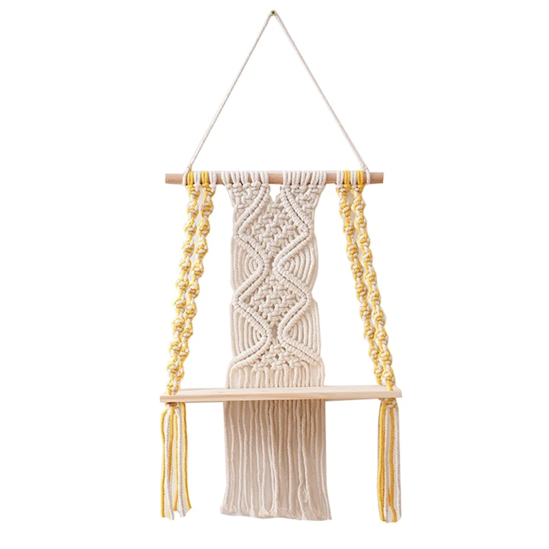 

Macrame Wall Hanging Shelf Boho Shelf For Bedroom Bathroom Shelf Decor Woven Rope Macrame Wall Art As Boho