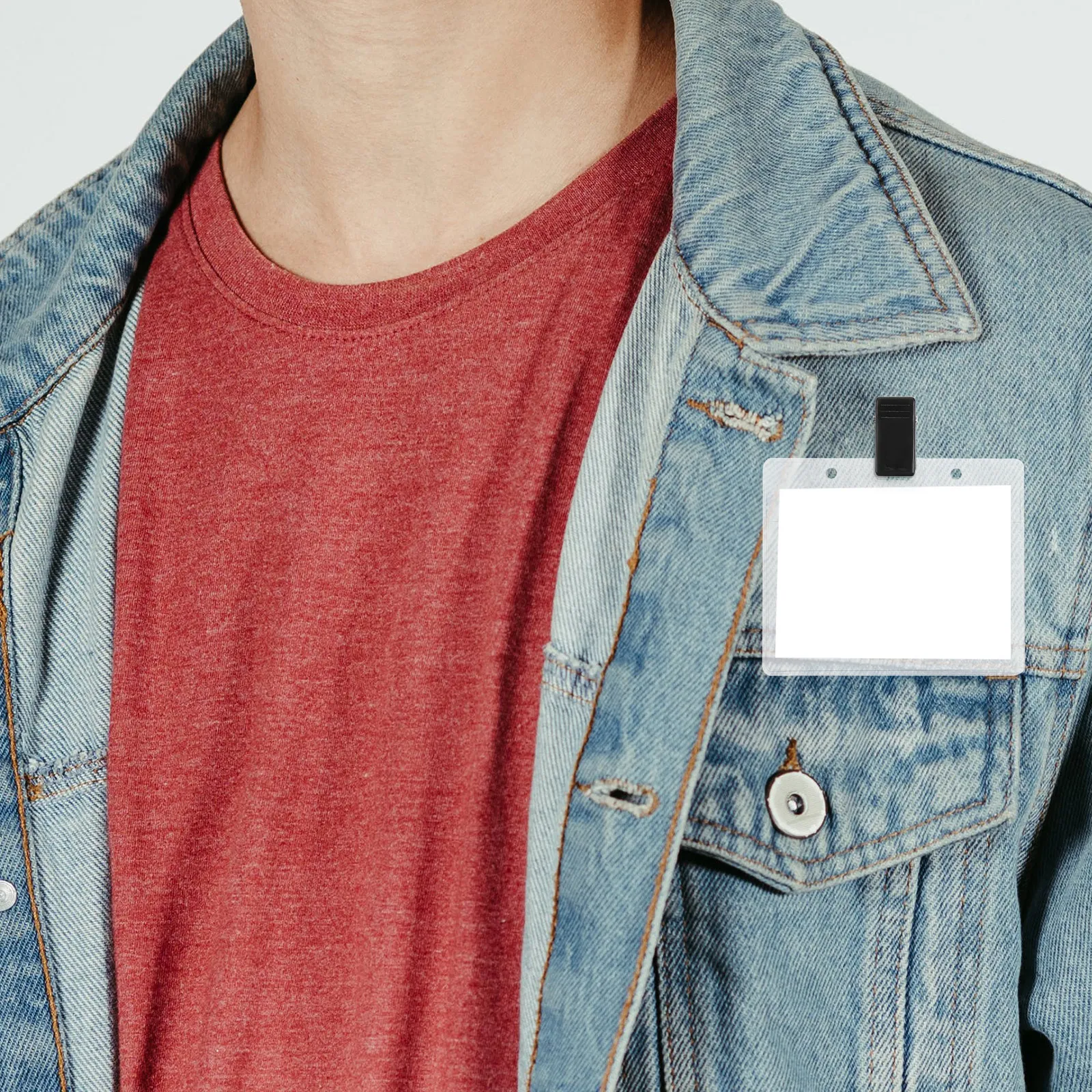 100개 배지 클립 접착식 ID 배지 홀더 클립, 이름표, ID 카드, 직장 배지, 사무실 행사, 전시회, 휴대용, 소형