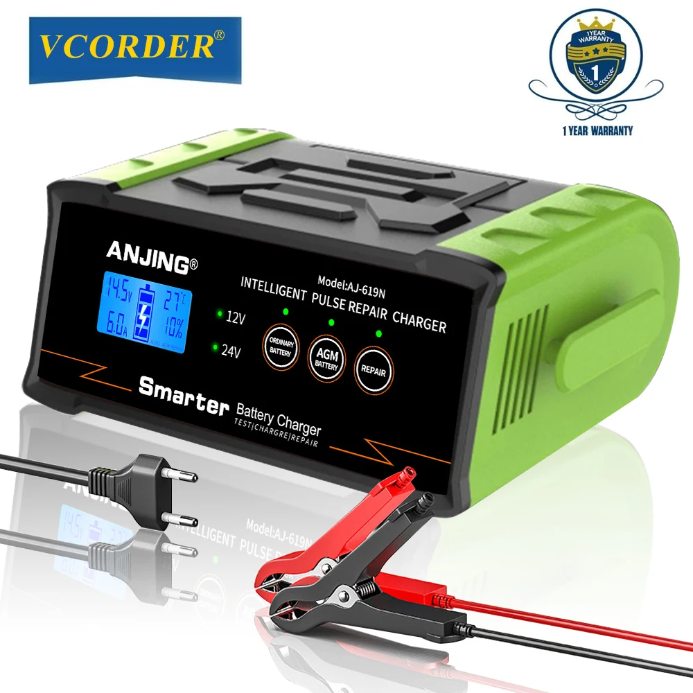 12V24VIntelligentCarBatteryChargerStartStopFunctionPulse