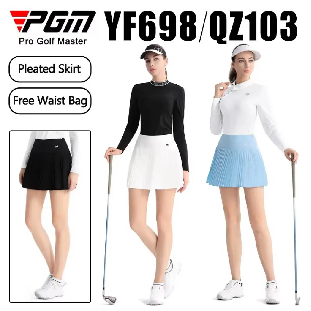 PGM Golf Women's Skirt Sports Pleated Short Skirt Women's Summer Anti Walking Light Speed Dry A-line Short Half Body