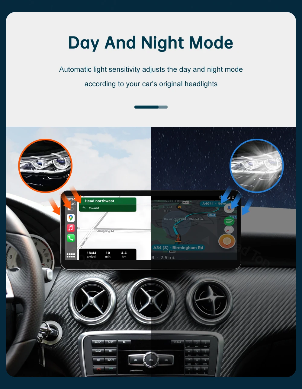12,3' DE Kabelloses CarPlay Android Auto Multimedia-Display für Mercedes-Benz A W176 B W246 CLA GLA Klasse 2013 bis 2015 – Detail 17