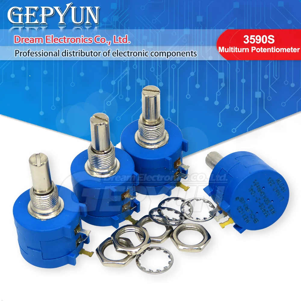 Lot De 8 Potentiomètres Ajustables Multitours T63YB – 50k Ohms (50 Kohms) 0.25W 10%