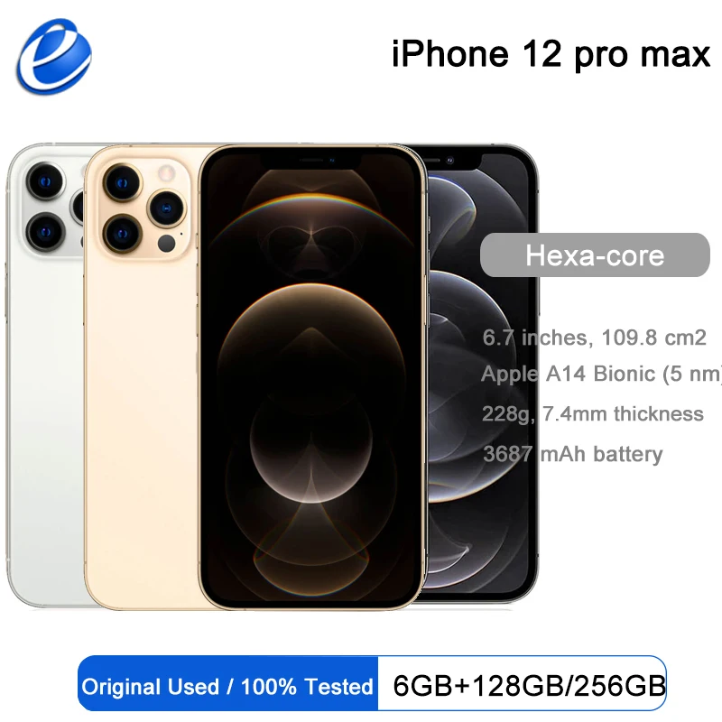 Apple iPhone 12 Pro Max 128GB/256GB ROM Unlocked Smartphone 6.7