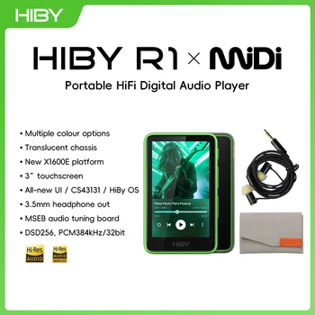 HiBy R1 MiDi HiFi Audio Music Player MP3 USB DAC WiFi Bluetooth 5.1 DSD256 PCM384kHz/32bit X1600E CS43131 MSEB Web Radio 1150mAh 1