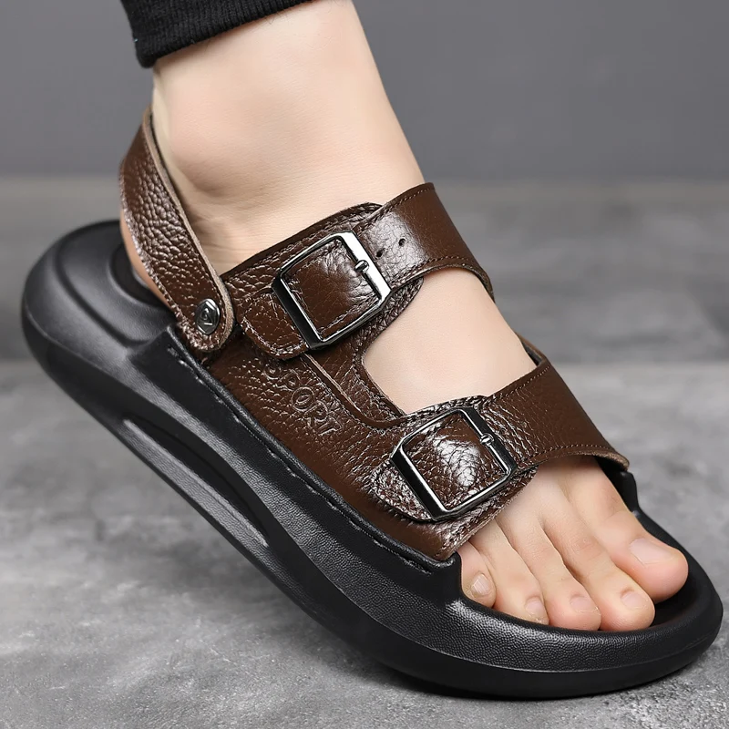 INVINCIBLE 50 SANDAL IN BRONZE BROWN CALFSKIN