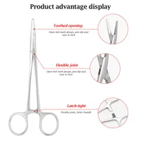 16Cm/18Cm Veterinary Surgical Needle Holder Forceps, Hemostatic Clamp Tool Handle Needle Clamp Suture Livestock Animal Tool 2