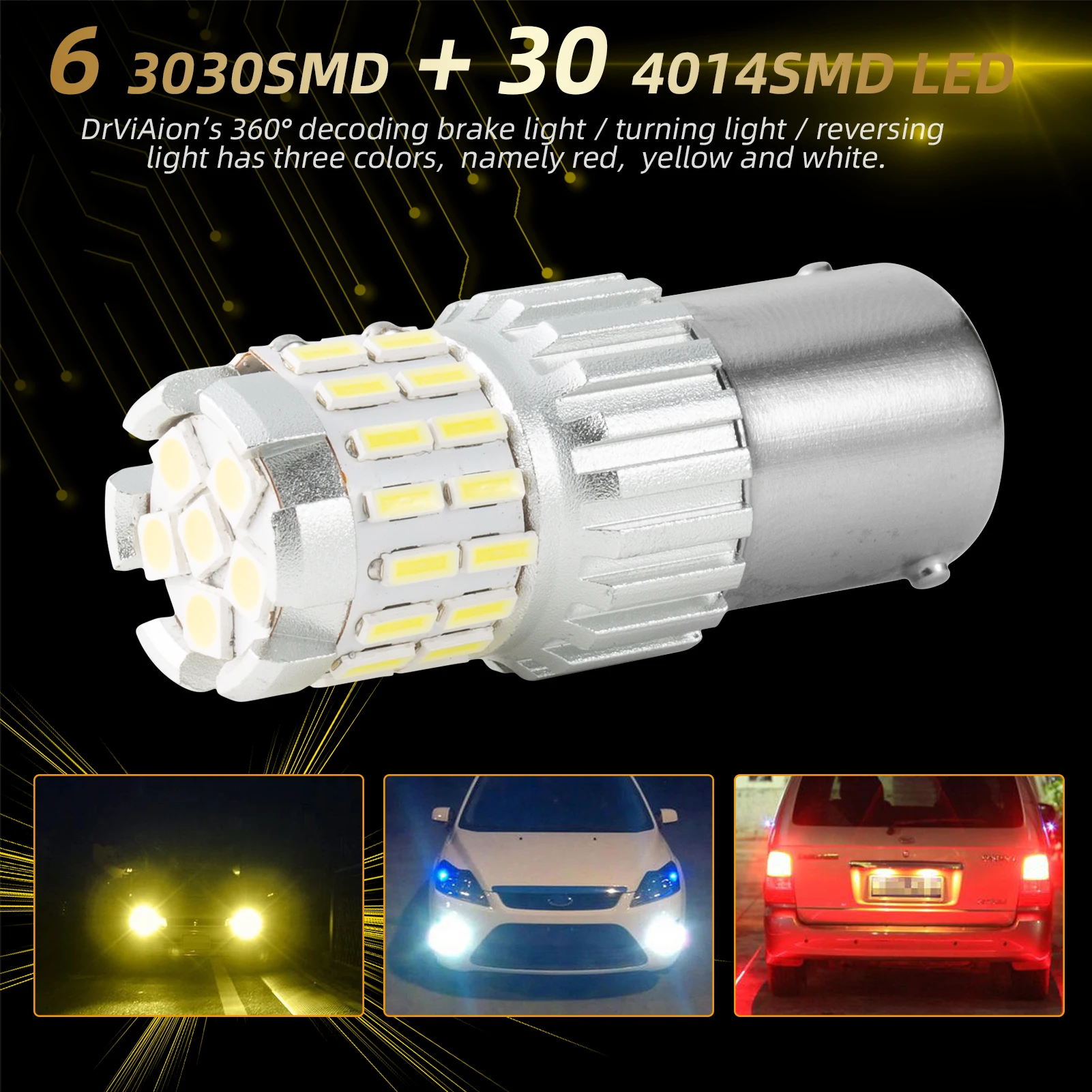 

1156/1157/7443/3157 Car LED Brake Light Rear Bulb Backup Reserve Lights W21/5W 50 SMD Canbus Auto Turn Signal Lamp 2pcs