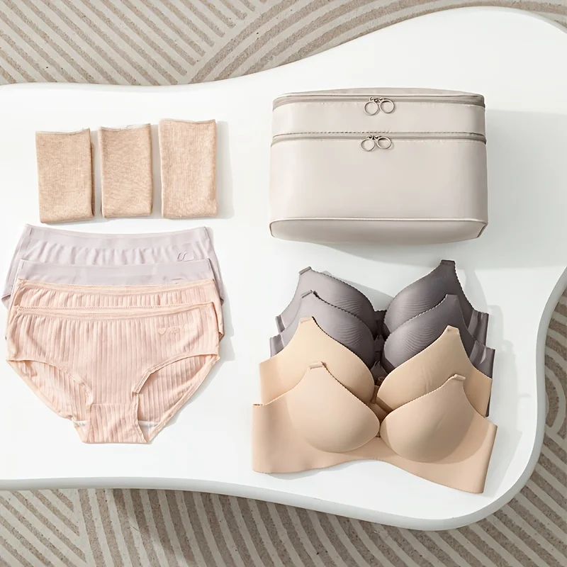 Compact and Expandable Travel Lingerie Organizer - Soft Double Layer Portable Packing Solution