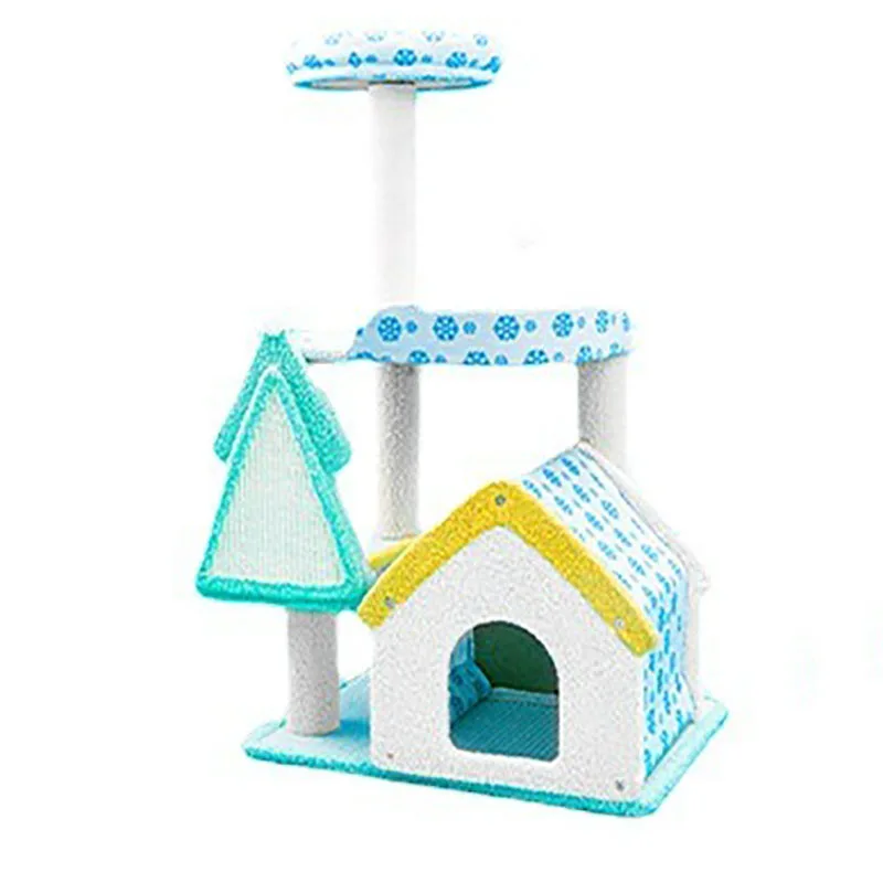 

European Cat House with Scratcher, Big Climbing Tree, Cute Cat Games, Park Scraper, Tree Tower, Pet Items