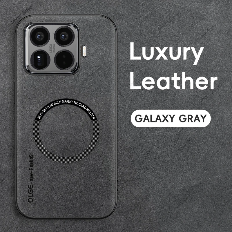 Luxury Leather Magnetic Shockproof Phone Case with Car Holder
