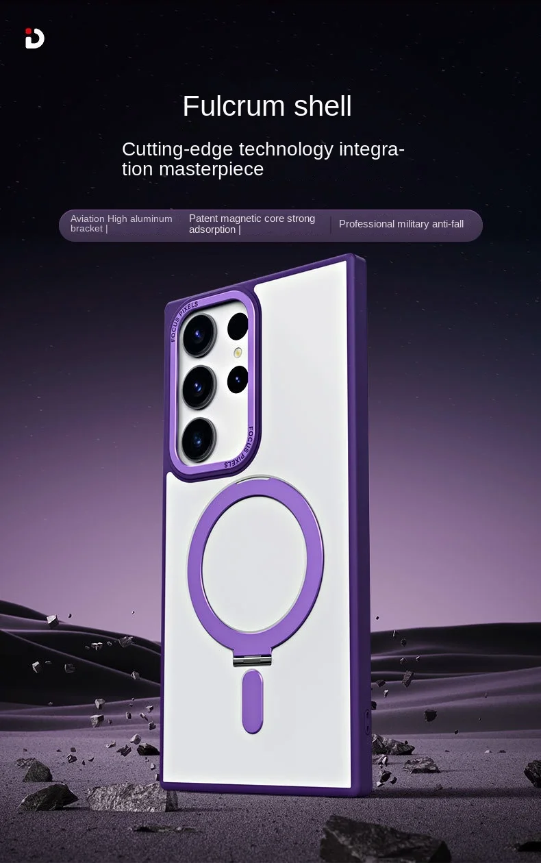 Luxury Transparent Matte For Magsafe Case For Samsung Galaxy S23 Ultra 23 Plus Wireless Charge Magnetic Ring Holder Cover Cases